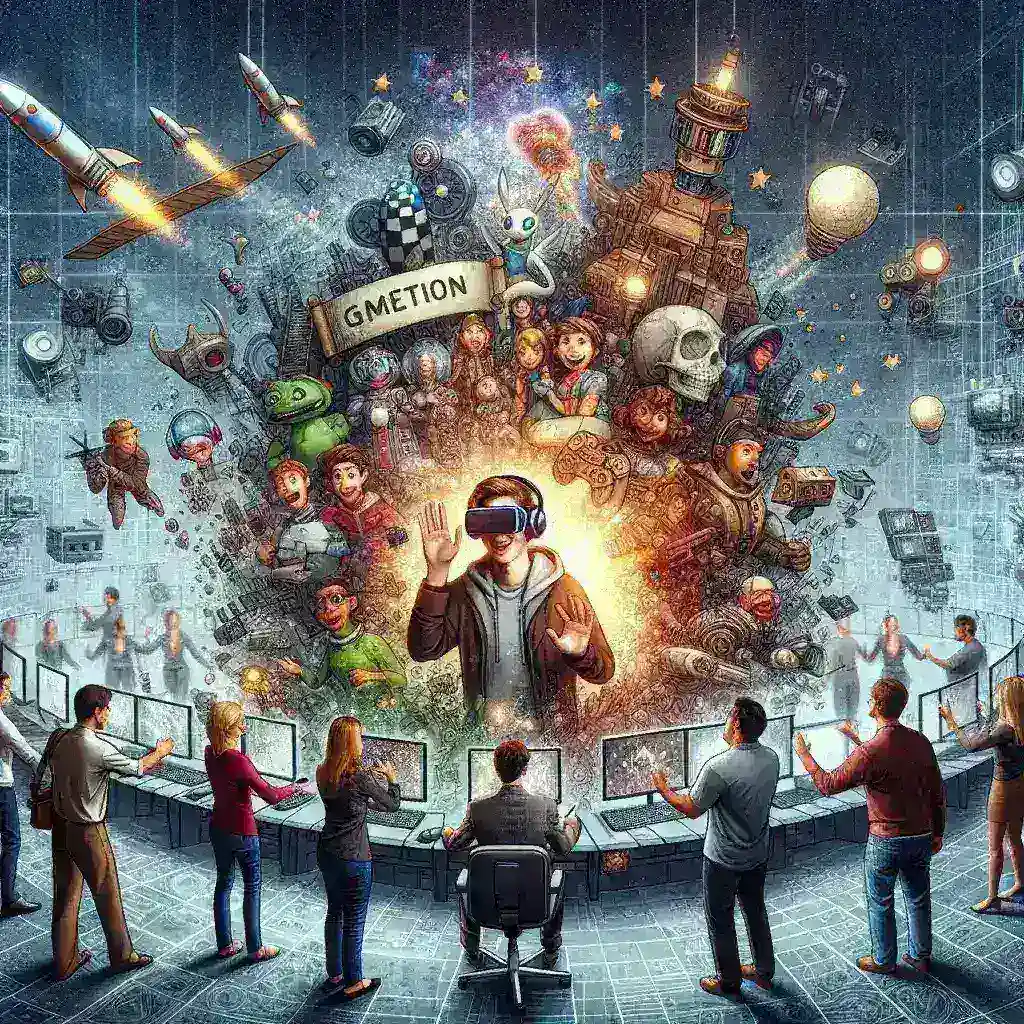 "Epic Games team collaborating with film studios to develop innovative cross-platform AR tie-ins, showcasing virtual reality technology and creative partnerships in gaming and film."